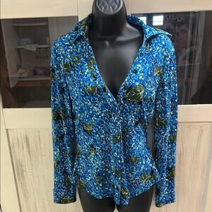 Zara Form-Fitted Floral Button-Down